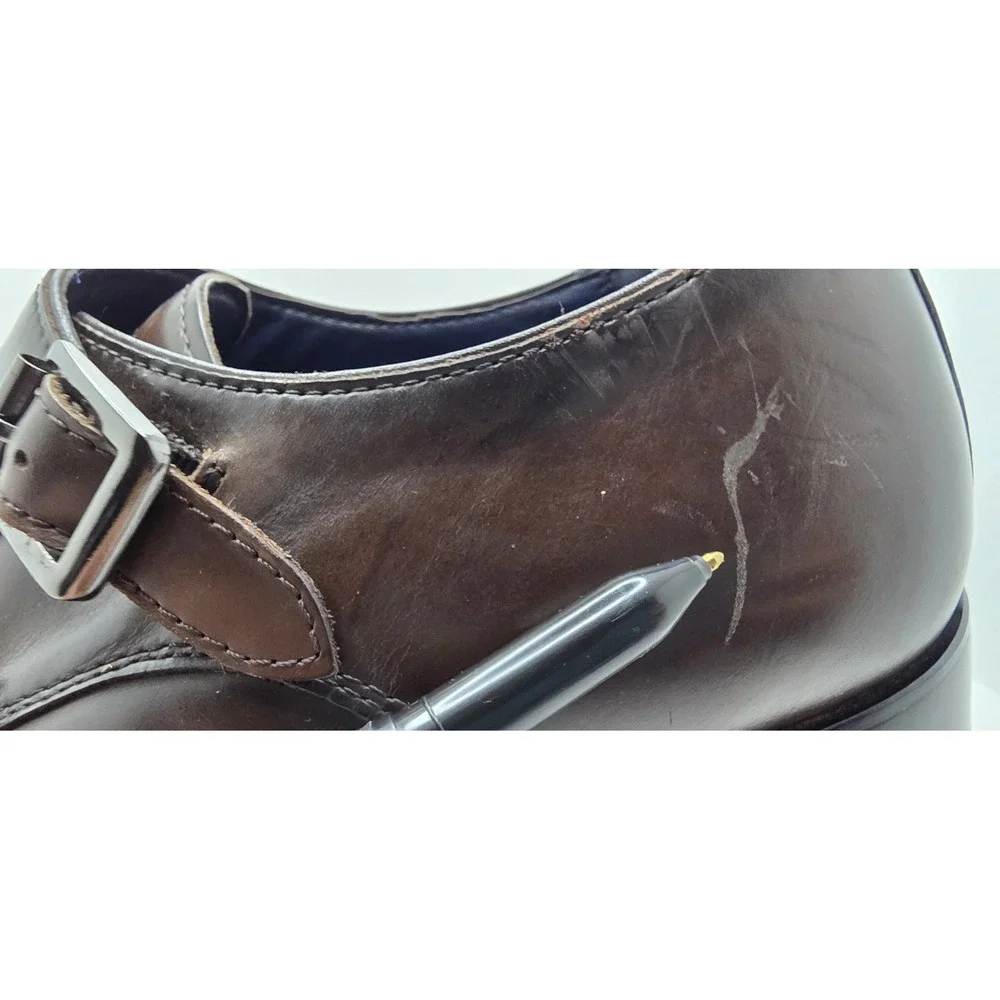 Steve Madden Zaven Mens 11M Dark Brown Leather Double Monk Strap Dress Shoes